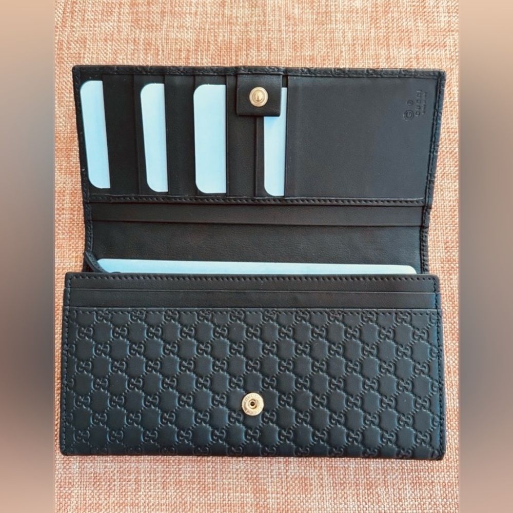 Gucci Microguccissima Embossed Black Continental Leather Wallet — FULL INCLUSION - Picture 7 of 9